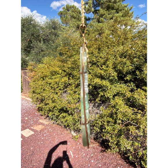 Antique 14k Solid Gold Natural Untreated Jadeite Jade & Diamond Pendant 28g - Picture 5 of 14